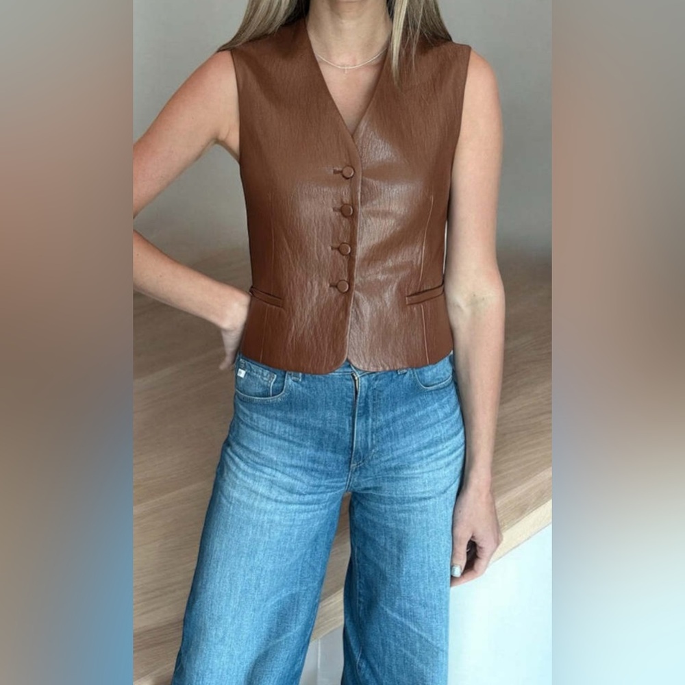 NEW NWT DREW Harper Vegan Leather Vest